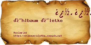 Öhlbaum Életke névjegykártya